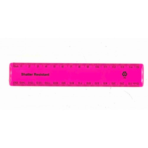 6 Inch Pink Recycled Plastic Ruler